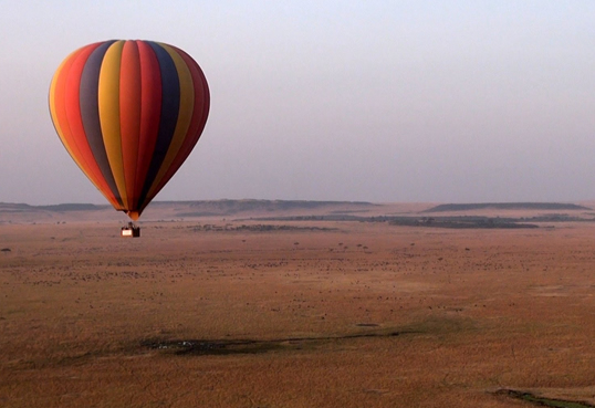 Hot air balloon over Masai Mara