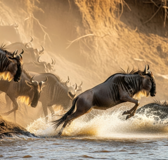 Lions on the plains of Masai Mara National Reserve