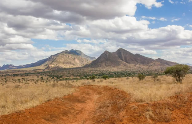Volcanic scenery in Tsavo West National Park